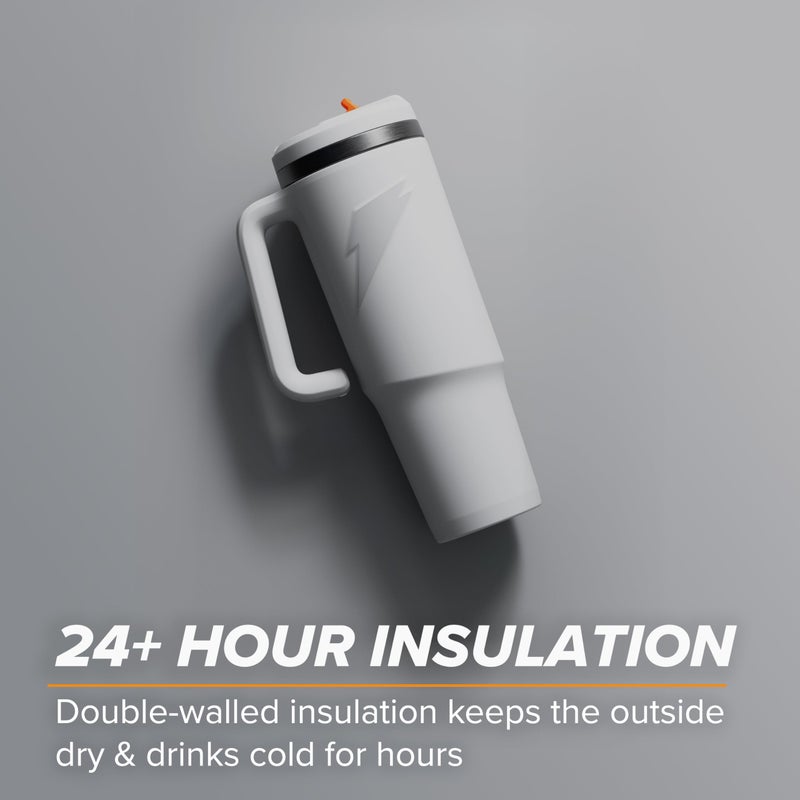 Gatorade Crossover Stainless Steel Tumbler Water Bottle, White, Double-Wall Insulation, 36 fl oz - Image 4