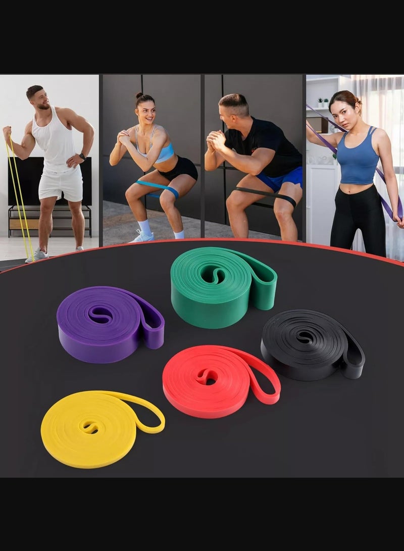 fdsport Heavy Duty Resistance Bands Set - 5 Resistance Levels, Pull-Up Assisted Resistance Bands Set, Long Exercise Bands for Men Women for Workout, Resistance Bands Can Be Used for Stretching, Fitness, Training, Physical Therapy, Body Shaping, Perfect for Home Workouts, Stretching, Muscle Building and Strength Training - Image 3