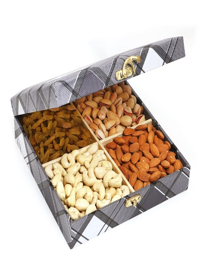 Jaiccha Ghasitaram Cross Check Wooden Dryfruits Box|Dryfruit Gift Hamper|Dry Fruit Combo Pack Offer|Dry Fruit Gift Pack|Dry Fruit Box|Diwali Dry Fruit Gift Box|Mix Nut| - Image 1