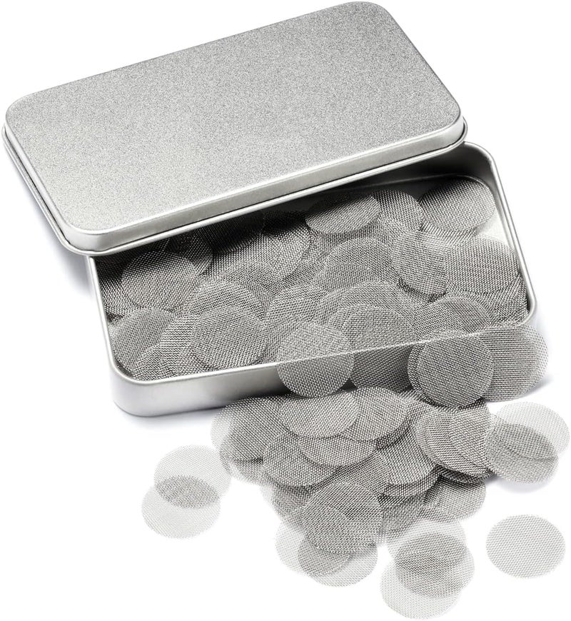 STANKER 200 PCS 3/4 Inch Stainless Steel Pipe Screens, 3/4 Inch Metal Pipe Screen with Metal Box - Image 1