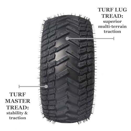 Marastar Turf Traction 18x8.50-8 Tire and Wheel Assembly for Golf Carts, 4-Bolt Wheel, All-Terrain - Set of 2 - Image 3