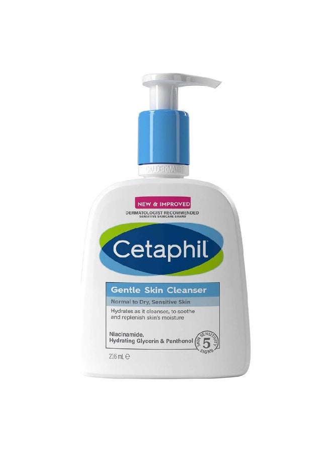Cetaphil منظف لطيف للبشرة للبشرة العادية إلى الجافة، الحساسة 236 مل