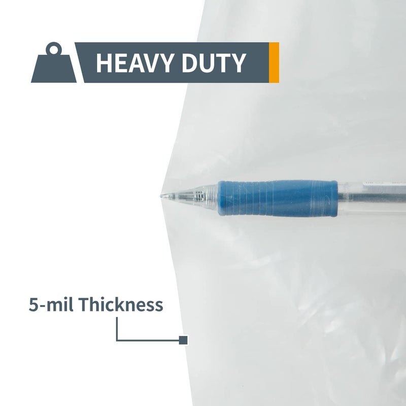 POWERTEC POWERTEC 70002 Clear Plastic Dust Collection Bags, 20-Inch x 43-Inch | Dust Collector Bags for machine with 20” Filter Drum, 5 count, Pack of 1  - Image 2