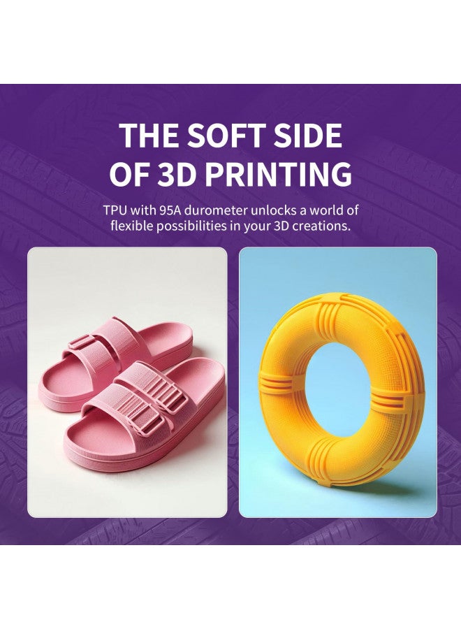 OVERTURE خيوط OVERTURE TPU بقطر 1.75 مم، لفة TPU مرنة، 95A خيوط طابعة ثلاثية الأبعاد، بكرة 1 كجم (2.2 رطل)، دقة الأبعاد +/- 0.02 مم (TPU رمادي) - Image 3