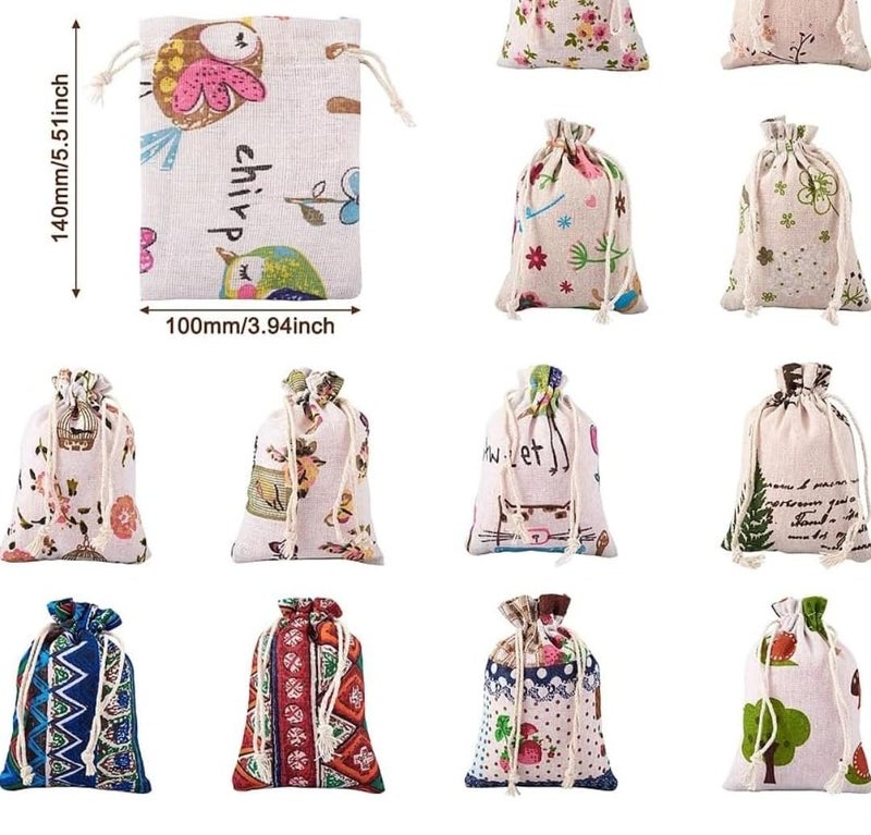 VRB Dec Tm 10Pcs Potli/Potli Bags For Return Gifting/Gifts,Small Gift Bags/Jute Potli Bags/Pouch For Gifting,Gift Bags, Diwali Return Gift, Women Handbag Shagun Pouch, Candy Bags (Color 10),Multicolor - Image 2