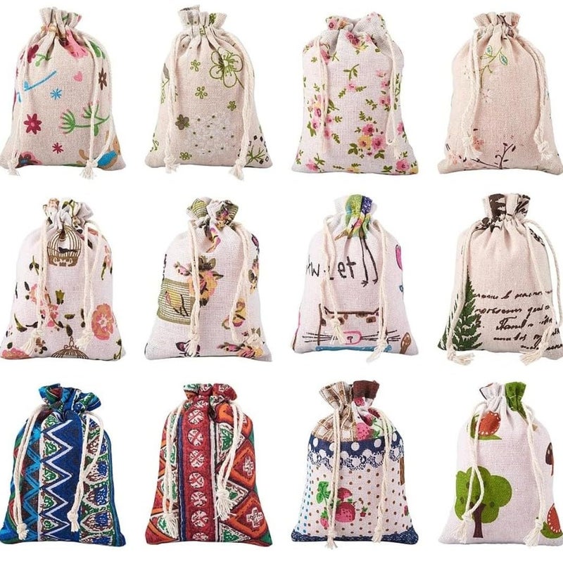 VRB Dec Tm 10Pcs Potli/Potli Bags For Return Gifting/Gifts,Small Gift Bags/Jute Potli Bags/Pouch For Gifting,Gift Bags, Diwali Return Gift, Women Handbag Shagun Pouch, Candy Bags (Color 10),Multicolor - Image 1