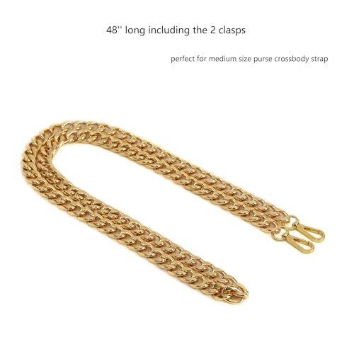 Xiazw Medium Size Fabulous Metal Shoulder Crossbody Purse Strap Replacement Bag Chain Accessories (Yellow Gold,48'') - Image 2