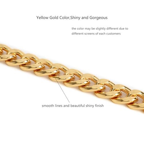 Xiazw Medium Size Fabulous Metal Shoulder Crossbody Purse Strap Replacement Bag Chain Accessories (Yellow Gold,48'') - Image 3