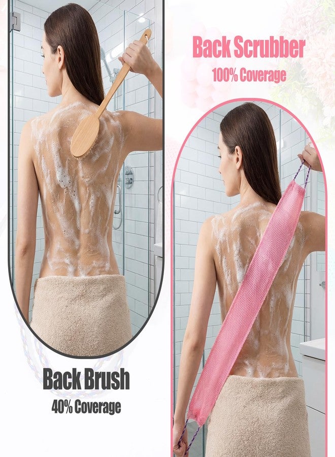 WJIAAA 3 Pieces African Net Sponge with Handles, Back Scrubber for Shower Exfoliating, Stretchable Authentic African Exfoliating Net Sponge Back Scrubber, Body Wash Nets Sponges for Bath - Image 5