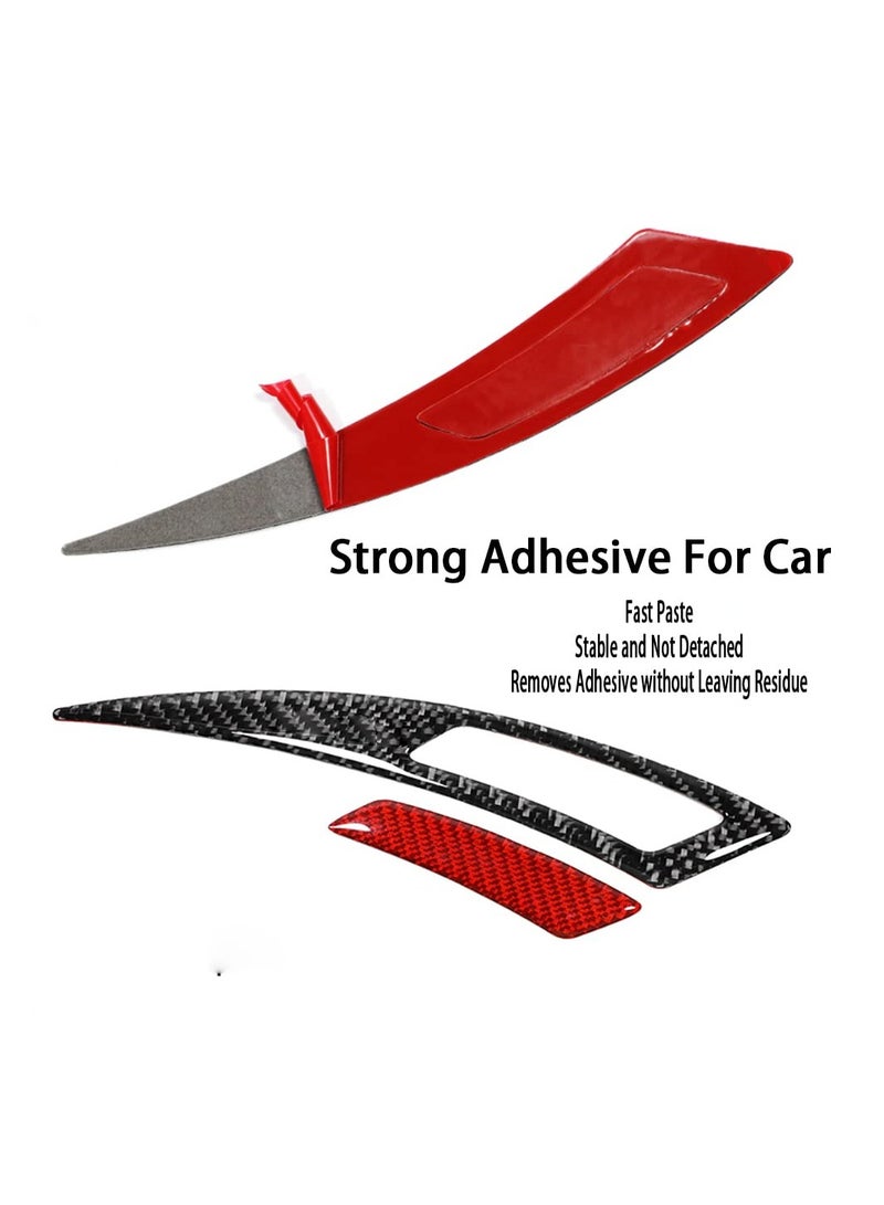 واقي حواف من ألياف الكربون ضد الخدوش - شريط ذاتي اللصق لحماية الشفة والعوازل، 2 قطعة من المطاط لتركيب بدون فقدان وحماية من التصادم. - Image 2
