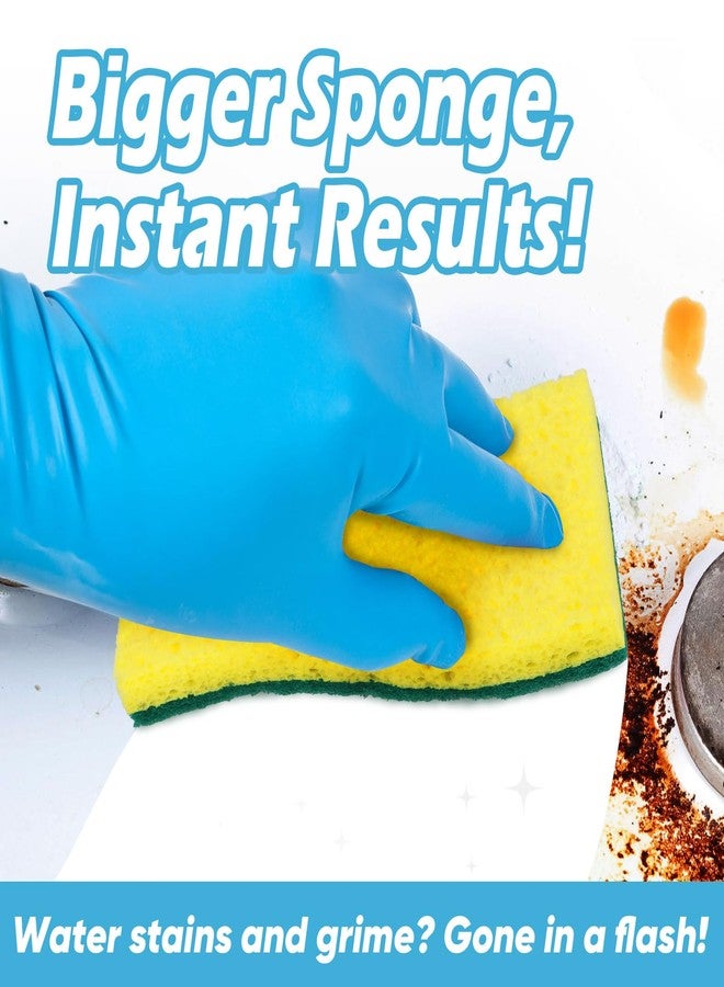 AIDEA XL Scrub Sponges 6Count, Heavy Duty Sponges for Dishes, Extra Large Sponge for Cleaning Kitchen and Household, Heavy Duty Sponge Safe for Non-Coated Cookware, Cleaning Power for Bathroom, House - Image 3