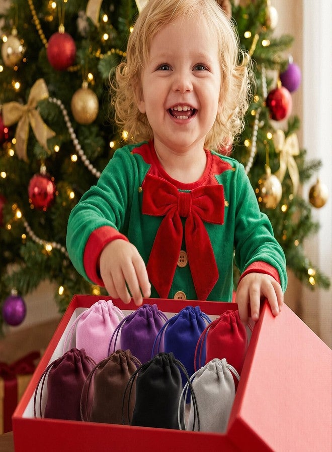 LUSTRIB 8Pcs 8 Colors Velvet Drawstring Pouches, 7x9cm (2.75"x3.5") Small Velvet Gift Bags for Jewelry Candy Dice Gifts, Wedding Party Christmas Favors, Premium Velvets Gift Bags for Crystal Tarot Rune - Image 4