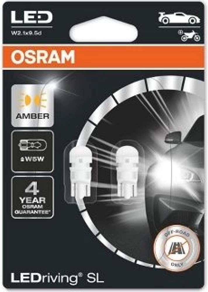 LEDriving SL, ≜ W5W, كهرماني, عبوة مزدوجة (مصباحان), تحويل LED, للاستخدام على الطرق الوعرة فقط