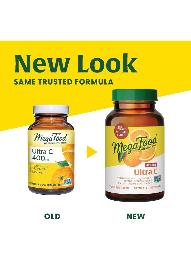 MegaFood Ultra C 400 Mg, Vegan Immune Support Supplement, Vitamin C, Broccoli, Carrot, Cranberry, Brown Rice, Gluten-Free, Kosher, 60 Tabs 60 Serv  - Image 3