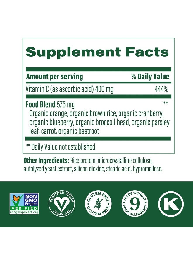 MegaFood Ultra C 400 Mg, Vegan Immune Support Supplement, Vitamin C, Broccoli, Carrot, Cranberry, Brown Rice, Gluten-Free, Kosher, 60 Tabs 60 Serv  - Image 2