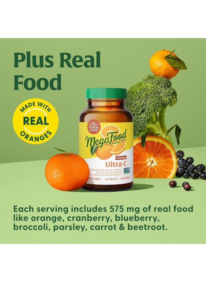 MegaFood Ultra C 400 Mg, Vegan Immune Support Supplement, Vitamin C, Broccoli, Carrot, Cranberry, Brown Rice, Gluten-Free, Kosher, 60 Tabs 60 Serv  - Image 5