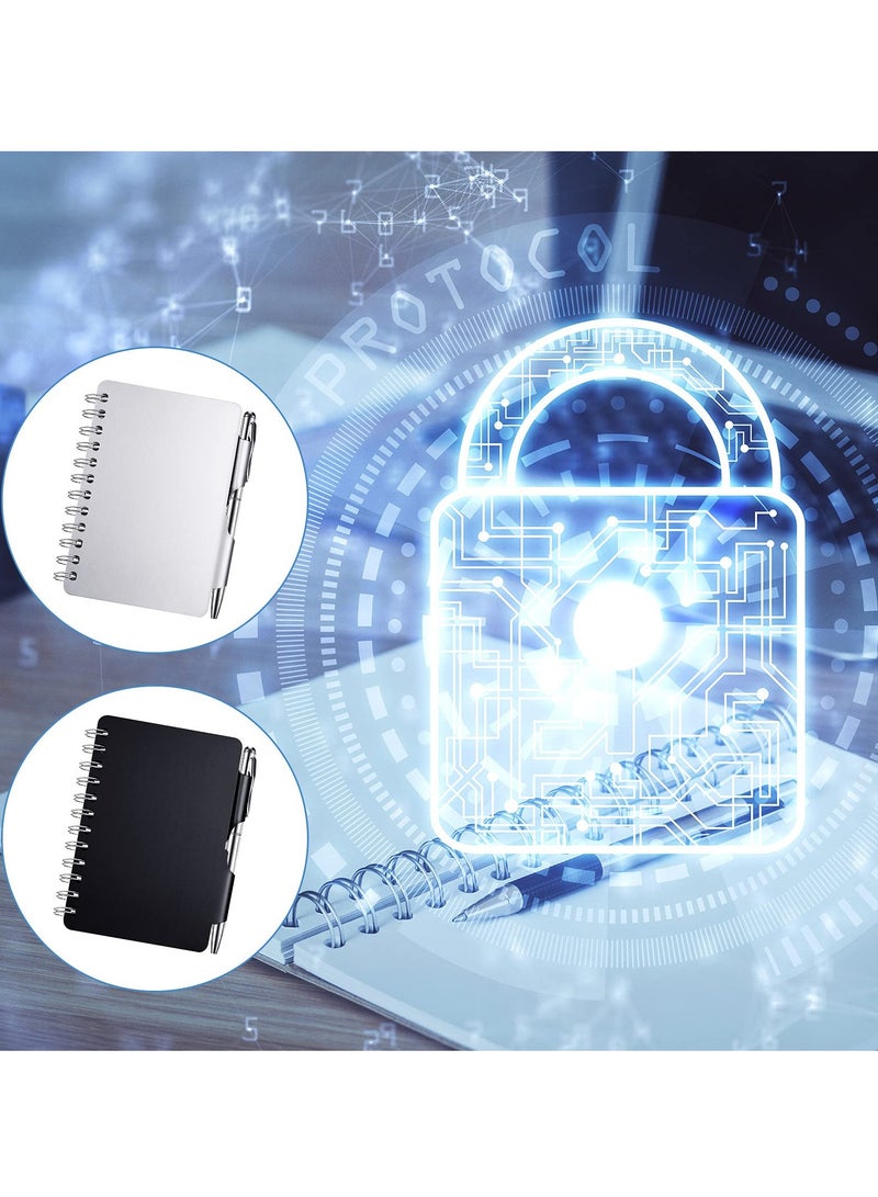 KASTWAVE Portable Password Book Password Organizer, Notebook Elegant Pattern Password Book Keeper with Pen (Black + Sliver) - Image 3