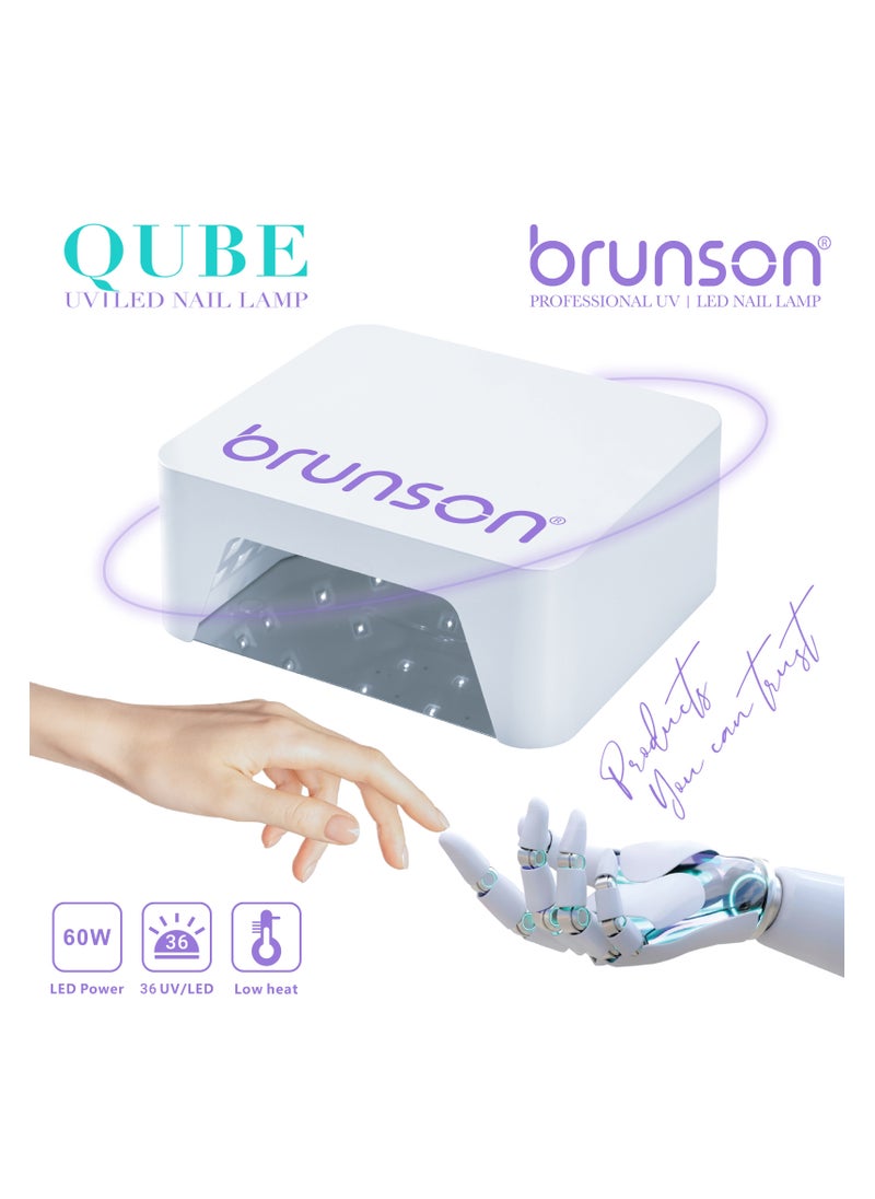 brunson UV Light for Gel Nail Polish Cordless LED Nail Lamp – Brunson Qube 60W UV-LED Nail Dryer, Rechargeable LED Nail Light with 36 Beads, Portable Gel UV LED Nail Lamp with 4 Timer Settings and LCD Display  - Image 3