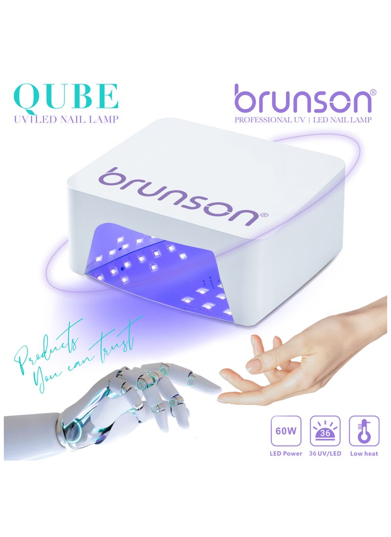 brunson UV Light for Gel Nail Polish Cordless LED Nail Lamp – Brunson Qube 60W UV-LED Nail Dryer, Rechargeable LED Nail Light with 36 Beads, Portable Gel UV LED Nail Lamp with 4 Timer Settings and LCD Display  - Image 4