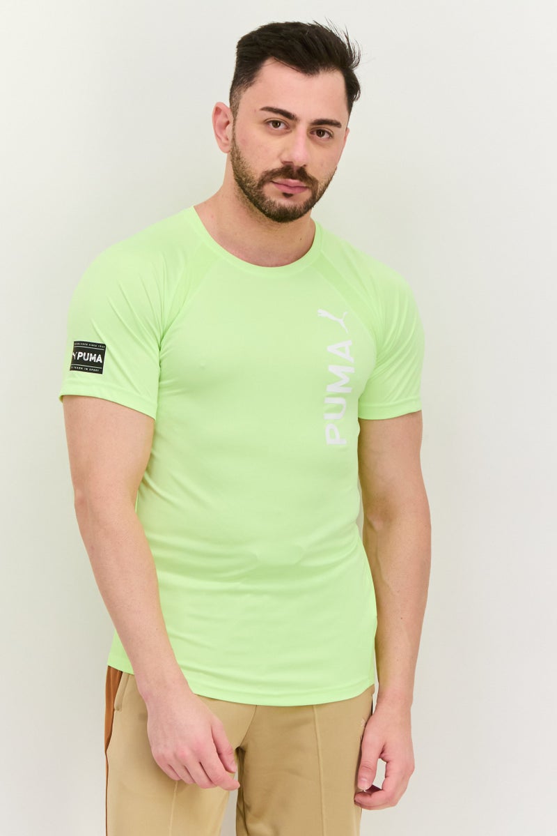 PUMA Men Sportswear Fit Short Sleeve Running T Shirt, Light Green - Image 1