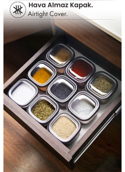 Kitchen Life طقم حاويات تخزين طعام مربعة حديثة بـ 24 قطعة (1750 مل × 6 - 1200 مل × 6 - 450 مل × 12) رف توابل  - Image 4