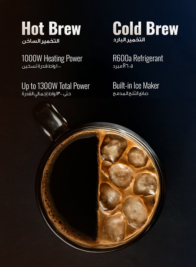 LePRESSO Fully Automatic Coffee Machine and Ice Maker, Built-In Adjustable Grinder Espresso Machine, Ice & Hot Coffee Maker, Touch Control Bean to Cup Coffee Machines, 1300W Power, 2.6L Capacity - Image 4