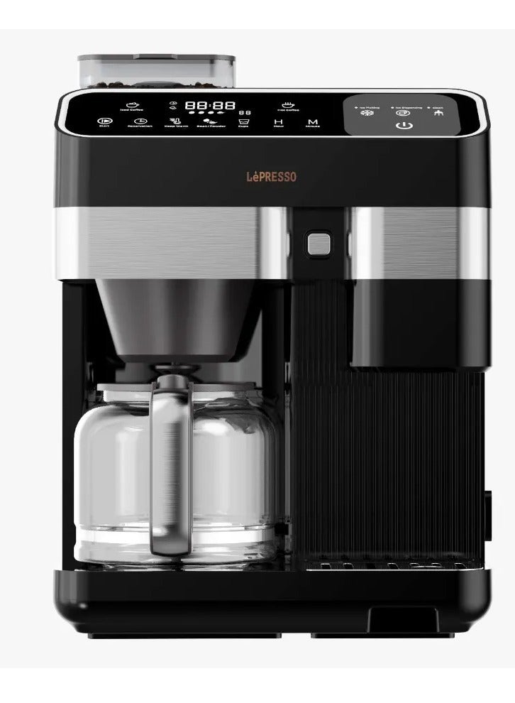 LePRESSO Fully Automatic Coffee Machine and Ice Maker, Built-In Adjustable Grinder Espresso Machine, Ice & Hot Coffee Maker, Touch Control Bean to Cup Coffee Machines, 1300W Power, 2.6L Capacity - Image 2