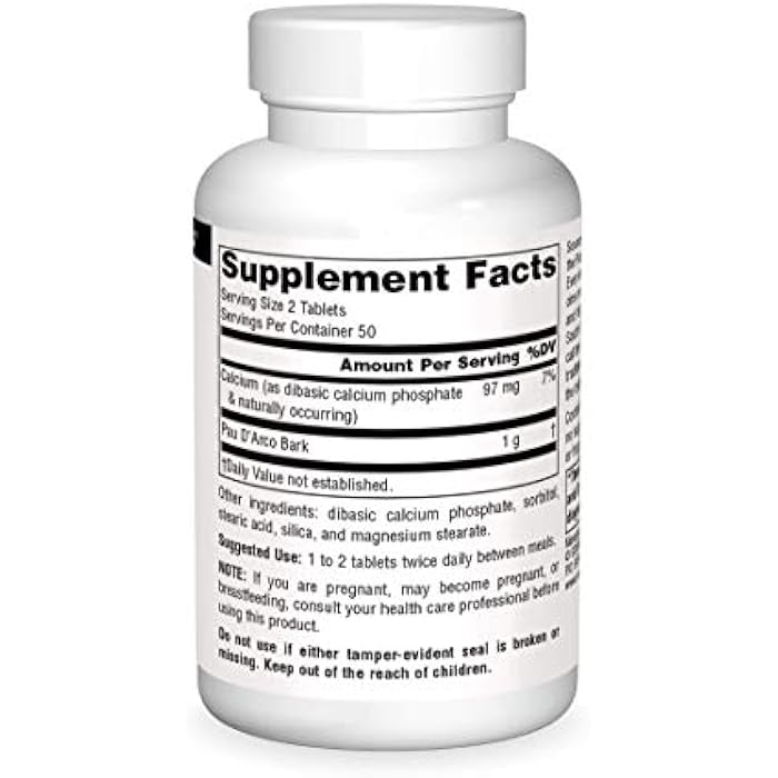 Source Naturals PAU D'Arco Dietary Supplement - 100 Tablets - Image 3