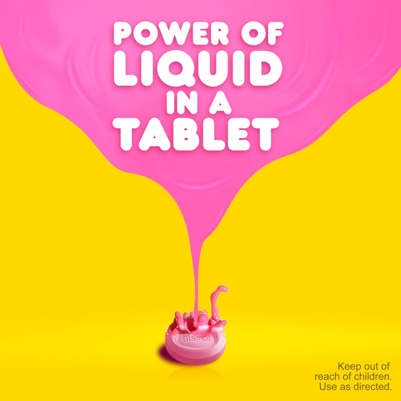 Pepto Bismol Chewable Tablets, Upset Stomach Relief, Nausea Relief, Heartburn Relief, Indigestion Relief, Anti Diarrhea Medication for Adults - 5 Symptom Relief, 12 ct - Image 4