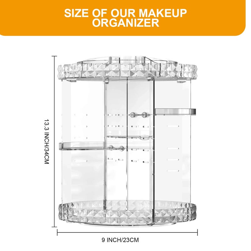 MISERWE Makeup Organizer 360 Degree Rotating 7 Adjustable Layers Large Capacity Cosmetic Organizer Transparent Make Up Organizers and Storage - Image 2