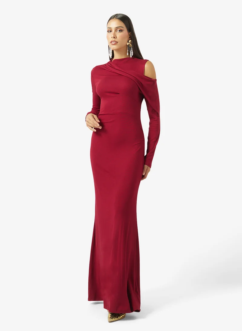 ELLA Cold Shoulder Dress With Drape Styled