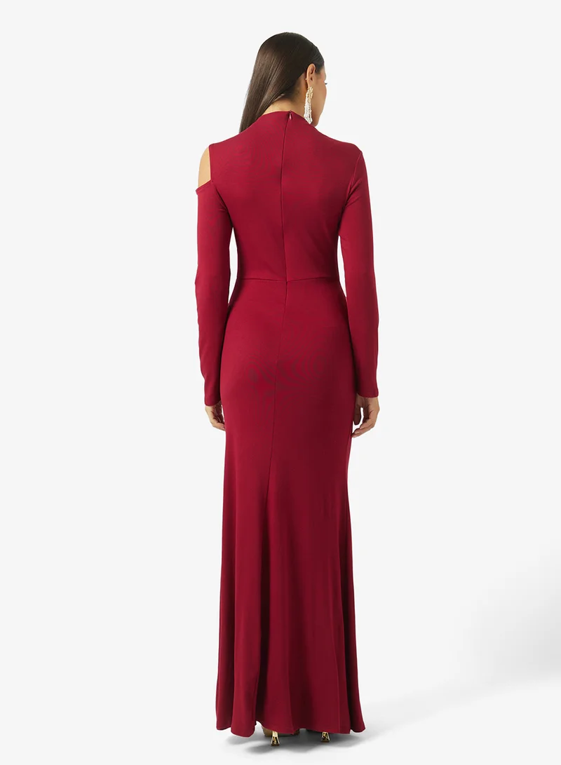 ELLA Cold Shoulder Dress With Drape Styled