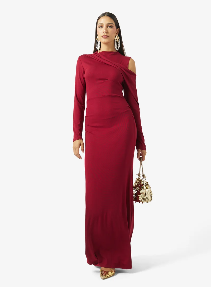 Ella  Cold Shoulder Dress With Drape Styled for Women | Best Price UAE