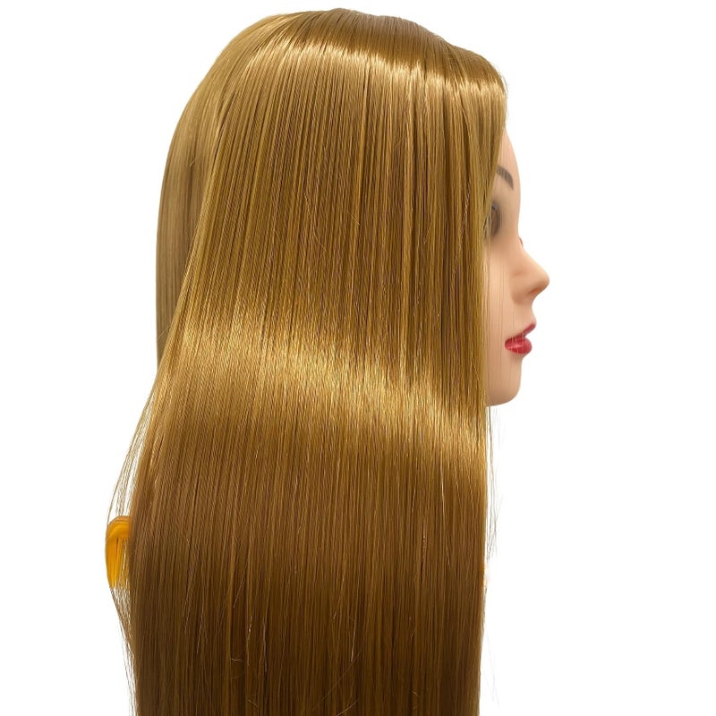 Yiifiulyn 26"-28" Light Auburn Hair Mannequin Head Practicing Braiding, Cosmetology Mannequin Head with Hair for Styling, Training Doll Head for Group Practice Braids Skills and Have Fun - Image 5