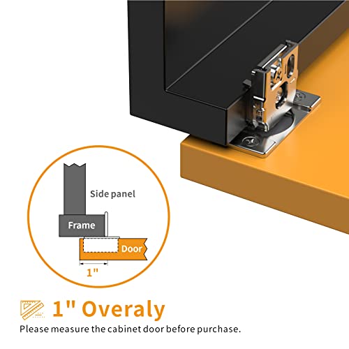 Chibery 10 Pack 1" Overlay 3D Soft Close Concealed Hinge for Face Frame Door, Smooth Slow Self Closing Hinges, Satin Nickel, Hidden 105° Open Angle Stainless Steel Hinge for Kitchen Cabinet Door - Image 5