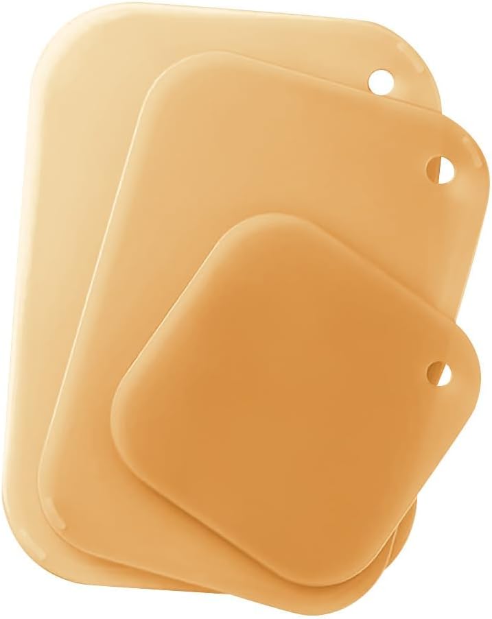 3-Piece Plastic Cutting Board Set for Kitchen, Ideal for Meat, Veggies u0026 Fruits, Non-Slip Design, Easy Grip Handle, Dishwasher Safe (Orange) - Image 1