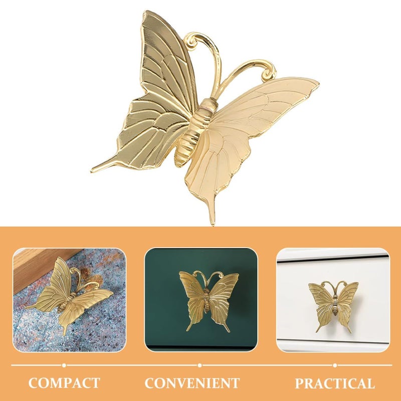 Solid Brass Butterfly Drawer Pulls Small Cabinet Knobs Smooth Surface Furniture Hardware - Image 5