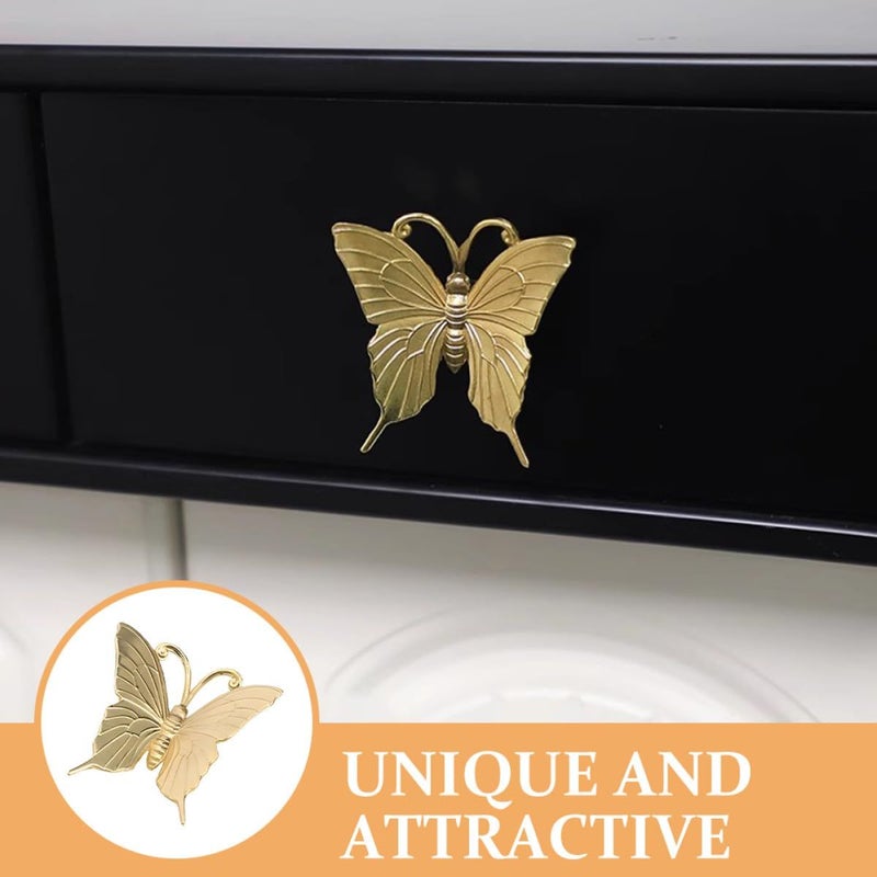 Solid Brass Butterfly Drawer Pulls Small Cabinet Knobs Smooth Surface Furniture Hardware - Image 4