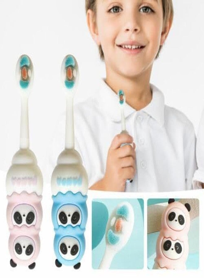 FROWWY Gentle Care for Growing Smiles: Soft-bristled Toothbrush Perfect for Kids 2-12 Years Old (Pack of 1) (panda, pink) - Image 4
