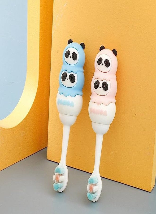 FROWWY Gentle Care for Growing Smiles: Soft-bristled Toothbrush Perfect for Kids 2-12 Years Old (Pack of 1) (panda, pink) - Image 2
