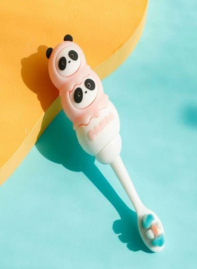 FROWWY Gentle Care for Growing Smiles: Soft-bristled Toothbrush Perfect for Kids 2-12 Years Old (Pack of 1) (panda, pink) - Image 1