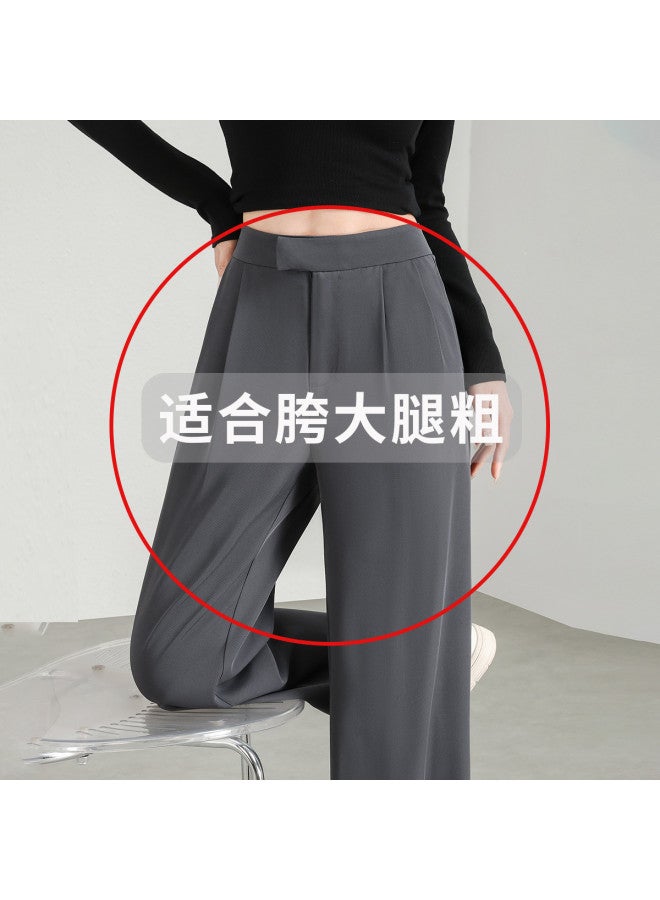 Hstyle Double Pleat Wide-leg Trousers For Women - 2025 Summer Fashion Versatile Draped Slimming Comfortable Casual Pants - Image 2