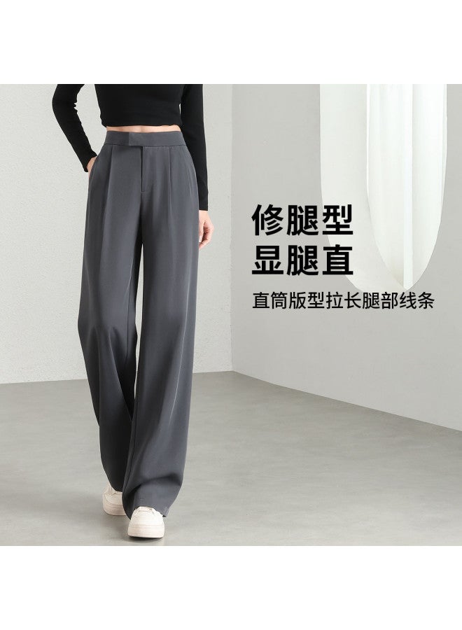 Hstyle Double Pleat Wide-leg Trousers For Women - 2025 Summer Fashion Versatile Draped Slimming Comfortable Casual Pants - Image 5