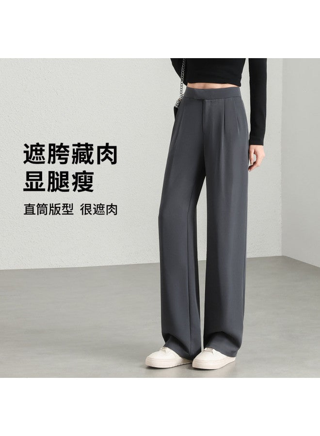 Hstyle Double Pleat Wide-leg Trousers For Women - 2025 Summer Fashion Versatile Draped Slimming Comfortable Casual Pants - Image 4