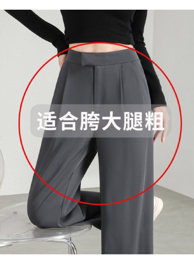 Hstyle Double Pleat Wide-leg Trousers For Women - 2025 Summer Fashion Versatile Draped Slimming Comfortable Casual Pants - Image 1