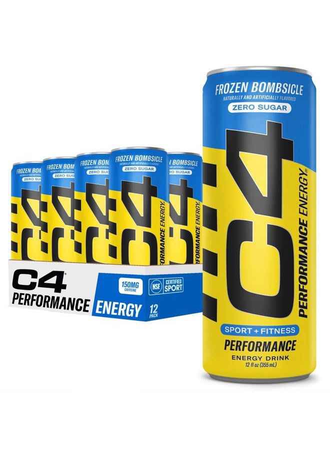 CELLUCOR C4 Energy Drink 12oz (Pack of 12) - Frozen Bombsicle - Sugar Free Pre Workout Performance Drink with No Artificial Colors or Dyes - Image 1