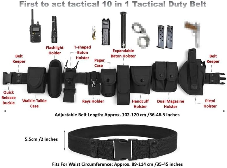 First to act tactical نظام معدات متعددة الاستخدامات لقوات الأمن حزام تكتيكي عسكري للحراسة والواجبات المتنوعة في المعارك والصيد - Image 4