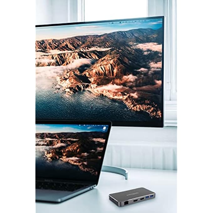 HYPERTECH PRODOCKESSENTIAL X1 UNIVERSAL USB-C DOCK, DUAL HDMI, 8K SINGLE DISPLAY (WINDOWS) / 4K DUAL DISPLAY, 2 X USB-A 3.0, 1 X USB-C, GIGABIT ETHERNET, 100W POWER DELIVERY - Image 3