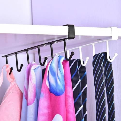 Tendula Metal Multifunction Under Shelf Coffee Mug Cup Holder Rack Organizer Stand for Kitchen Counter Cabinet Table with 6 Hooks 2 - Image 2
