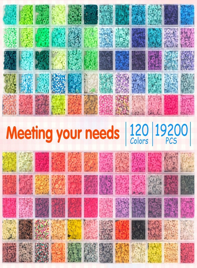LINAYE 14000 PCS Clay Beads Kit with 120-Colors 6 Boxes Flat Preppy Polymer Heishi Beads with Pendant Charms Crafts Accessories, Friendship Bracelet Making Kit Crafts Supplies Kit Gift for Kids Adults - Image 2